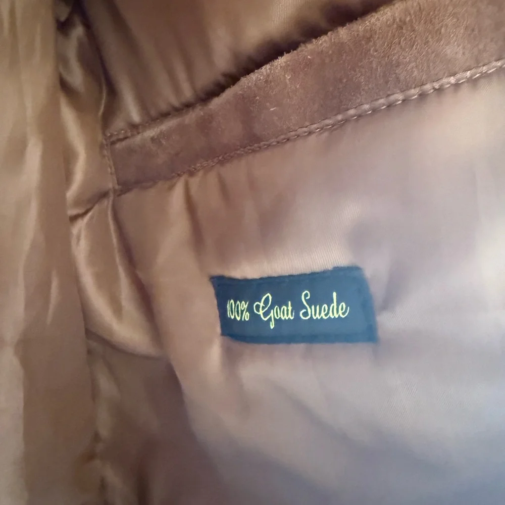 Oversized Brown Suede Jacket S - Picture 8 of 8